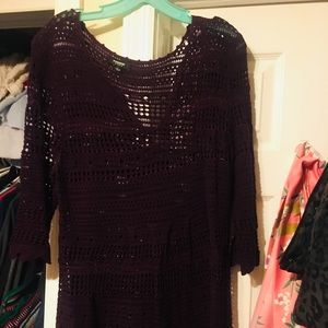 Plum colored crochet tunic